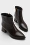 Women's Faux Leather Zippered Pointed Toe 6 cm Heeled Orthopedic Winter Boots - 6