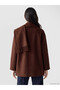 Özmarka New Season Brown Scarf Oversized Women's Cashmere Coat - 4