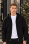 Men's Fleece-Lined, Pilling-Resistant, Full-Zip, Zippered Pocket, Hooded Black Sweatshirt Jacket
