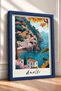 Amalfi Stone Bridge and Orange Leaves Framed Painting Italy Poster Wall Decor Itp006 - 2