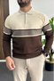 Men's Double Color Sweater Brown Edw527