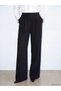 Özmarka New Season Black Wide-Leg Pleated Women's Trousers - 2
