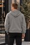 Men's Fleece-Lined, Pilling-Resistant, Full-Zip, Zippered Pocket, Hooded Gray Sweatshirt Jacket - 4