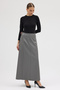 Premium Synthetic Leather Front Zippered Maxi Size Skirt - 2