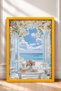 White Flowered Doorway with Sea View Framed Painting Italy Poster Wall Decor Itn112 - 3