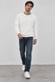 Men's Ecru Crew Neck Striped Modal Fabric Sweatshirt - 2