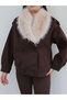 Fur collar epauletted cashmere jacket - 3