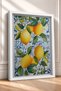 Green Leafed Lemons on Tile Floor Framed Painting Italy Poster Living Room Kitchen Wall Decor Itn117 - 2