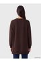 Ozmarka New Season Brown Oversize Printed Women's Sweatshirt Tunic - 4