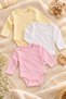 Baby Girl Bodysuit 3-Piece Set, 100% Cotton (for Ages 0 to 12 Months) - 3