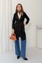 Women's Black Collar Detailed Belted Suede Trench Coat Nj212 - 6