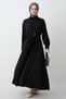 Black Dress with Buckle Buttons - 5
