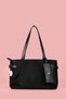 Women's Suede Tote Shoulder Bag with Wallet and Belt Detail, Zippered Hand and Shoulder Bag - 2