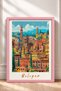Bologna Towers and City Silhouette Framed Painting Italy Poster Living Room Kitchen Wall Decor Itp010 - 3