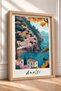 Amalfi Stone Bridge and Orange Leaves Framed Painting Italy Poster Wall Decor Itp006 - 2