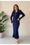 Princess Collar Women's Model Knitwear Dress - 3