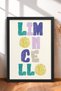 Limoncello Written Colorful Typography Framed Painting Italy Poster Living Room Kitchen Wall Decor Itp002