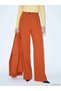 Ozmarka New Season Orange Wide-Leg Pleated Women's Fabric Trousers - 2