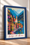 Lake Como Servili Coast and Campanile Framed Painting Italy Poster Wall Decor Itp034 - 2