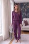 Burgundy Bamboo Long Sleeve Women's Pajama Set - 5