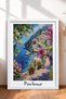Positano Bougainvillea and Lemon Patika Framed Painting Italy Poster Living Room Kitchen Wall Decor Itp043