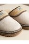 Women'S, Suede Textured, Fur Lined, Embroidery Detailed, Plush Detailed, Soft Sole House Slippers - 3