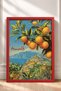 Orange Branches and Amalfi Coast Framed Painting Italy Poster Living Room Kitchen Wall Decor Itp012 - 3