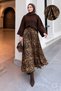 Elastic Waist Leopard Patterned Skirt Tsd260362 - 5