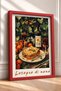 Lasagna Di Mama Written Lazanya and Wine Framed Painting Italy Poster Wall Decor Itp038 - 2