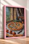 Buon Appetito Written Pizza and White Wine Framed Painting Italy Poster Wall Decor Itp028 - 2