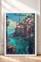 Colorful Boats in Positano Harbor Framed Painting Italy Poster Living Room Kitchen Wall Decor Itp032 - 3