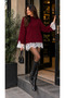 Women's Lace Detailed Oversize Half Turtleneck Knitwear Sweater
