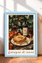 Lasagna Di Mama Written Lazanya and Wine Framed Painting Italy Poster Wall Decor Itp038