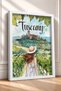 Hatted Woman in Tuscany Countryside Framed Painting Italy Poster Living Room Kitchen Wall Decor Itp031 - 2