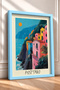 Positano Orange Sun and Colorful Houses Framed Painting Italy Poster Wall Decor Itp029 - 2