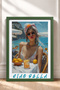 Ciao Bella Written Lemon Woman Portrait Framed Painting Italy Poster Wall Decor Itp017 - 3