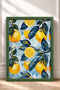Light Blue Snowflakes Lemon Slices Framed Painting Italy Poster Living Room Kitchen Wall Decor Itp040 - 3