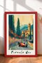 Servili on the Road Classic Racing Cars Framed Painting Italy Poster Living Room Kitchen Wall Decor Itp046