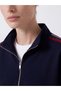 Ozmarka New Season Navy Blue Striped Soft Touch Women's Sweatshirt Tunic - 3