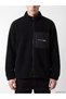 Özmarka New Season Black Stand Collar Men's Plush Coat - 3