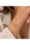 Pink Stone Star Model Gold Color Zircon Stone Elevator Bracelet - 2