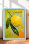 Lemon Written Brush Textured Lemon Framed Painting Italy Poster Living Room Kitchen Wall Decor Itp036