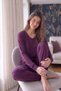Burgundy Bamboo Long Sleeve Women's Pajama Set - 3