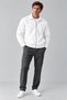 Men's Comfortable White Cardigan with Fleece Inside - 4