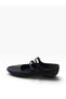 Women's Flat Sole, Double-Strapped, Stoned, Oversized Ballerinas - 4