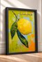 Lemon Written Brush Textured Lemon Framed Painting Italy Poster Living Room Kitchen Wall Decor Itp036 - 2