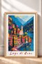 Lake Como Servili Coast and Campanile Framed Painting Italy Poster Wall Decor Itp034 - 3