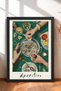 Aperitivo Written Oysters and Glasses Framed Painting Italy Poster Wall Decor Itp026