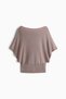 Batwing-sleeved fine-knit top - 5