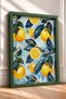Light Blue Snowflakes Lemon Slices Framed Painting Italy Poster Living Room Kitchen Wall Decor Itp040 - 2